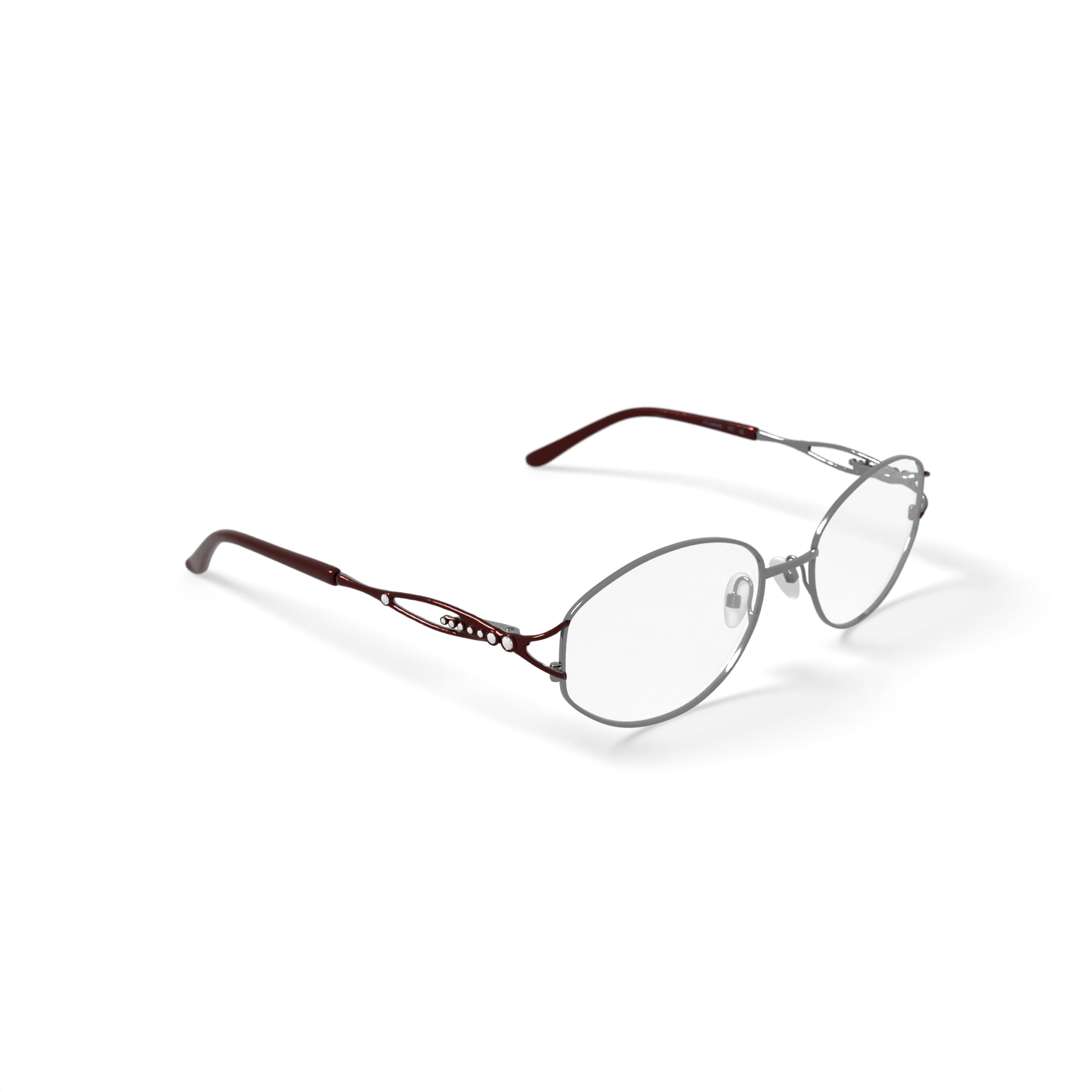 Sophia Loren Women's M190 Oval Prescription Eyeglasses with Case, Burgundy