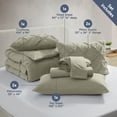 thumbnail image 3 of LammaLoe California King Size comforter Sets, 7 Piece Bed In A Bag Pintuck Bedding Sets, Light Sage, 3 of 6