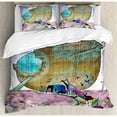 thumbnail image 3 of Ambesonne Noah's Ark Animals of the World Bible Story on Night Sea Mandala Patterns Religious Art Duvet Cover Set, 3 of 3