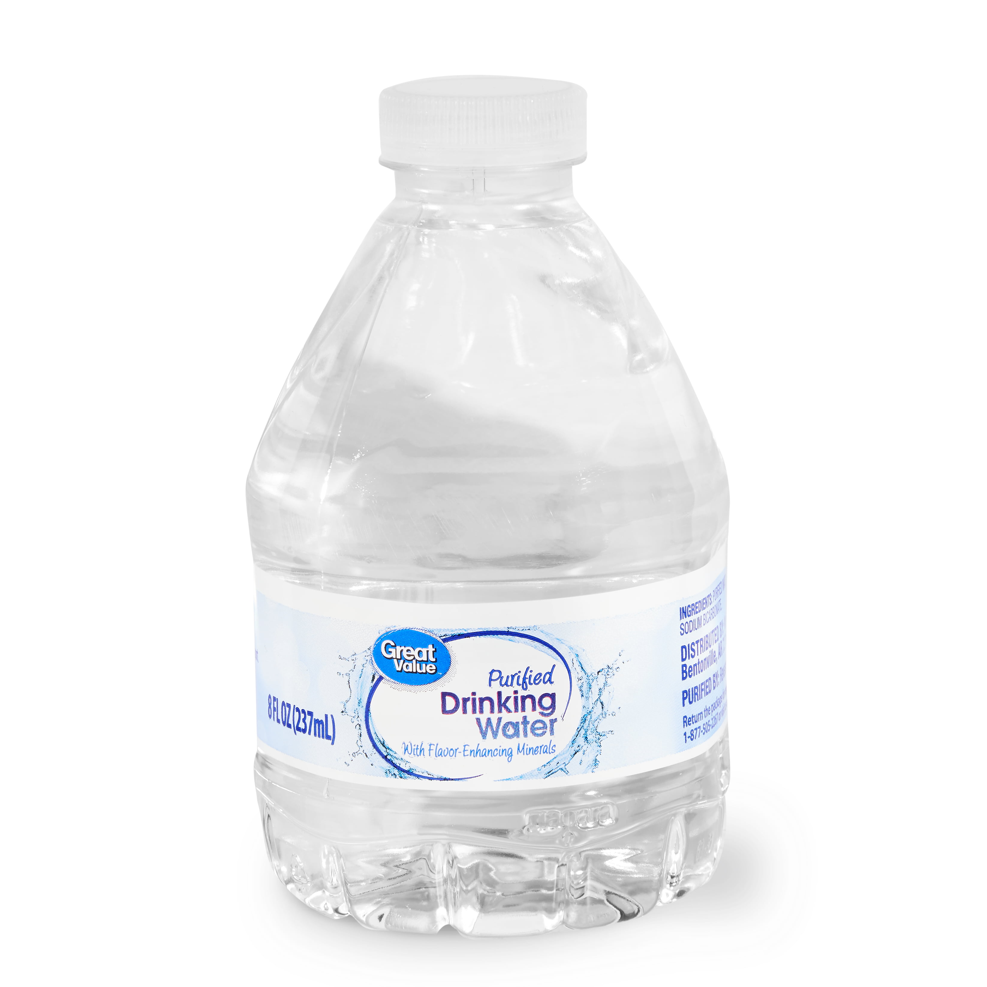 Great Value Purified Drinking Water Value Pack, 8 fl oz, 48 Count