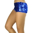 thumbnail image 5 of ToBeInStyle Womens Sequined Shiny Sparkly Bling Booty Dance Shorts - Blue, 5 of 5
