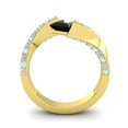 thumbnail image 4 of 1.20 Carat Designer Natural Diamond Black Onyx & Aquamarine Gemstone Engagement Ring for Ladies Solid 18K Yellow Gold Size 10.5 by Diamond-Capitals, 4 of 8