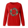 thumbnail image 4 of Chandails en Molleton de Noël pour Femmes Col Rond Mode Décontractée Manches Longues Chandail en Molleton Imprimé de Noël Blouse Chandails en Molleton Surdimensionnés pour Femmes en Solde, 4 of 4