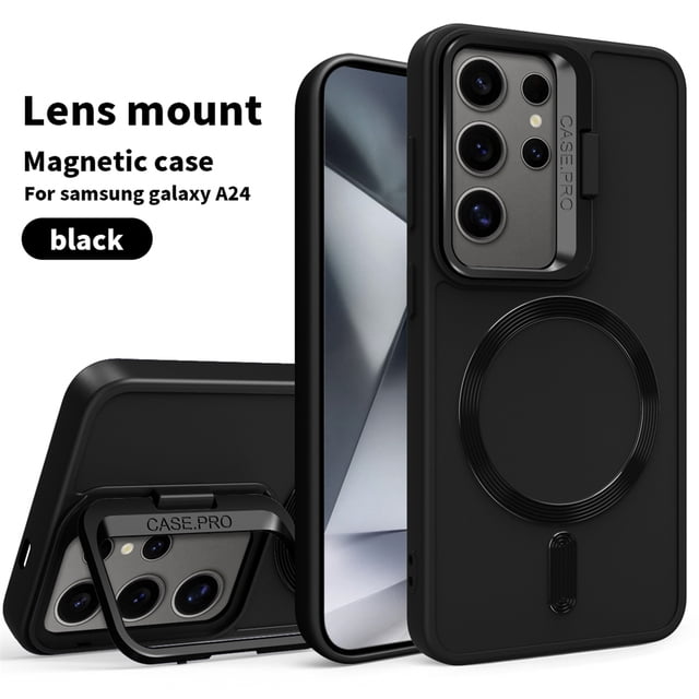 Camera Holder Case For Samsung Galaxy S24 Ultra S23 Plus Cover Magnetic For Magsafe Wireless Charge Shockproof Protector Shell