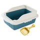 thumbnail image 3 of Caja de arena para gatos, bandeja de arena para mascotas, accesorios para jaula con cuchara tamizadora de arena para animales pequeños, gatos pequeños Azul S 27x18x15CM, 3 of 8