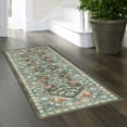 thumbnail image 6 of Mainstays Persian Border Medallion Loop Print Gray Aqua Indoor Runner Rug, 1'8" x 5', 6 of 8