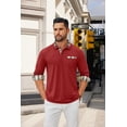 thumbnail image 2 of COOFANDY Men's Classic Fit Casual Long Sleeve Plaid Collar Polo Shirt, 2 of 5
