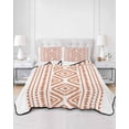 thumbnail image 3 of Orange Boho Full Size Down Alternative Comforter, Lightweight Comforter Quilt Bedding Set with Pillow Shams Vintage Southwestern Geometric Stripes All Seasons Bed Comforter Duvet Insert 78"x90", 3 of 7