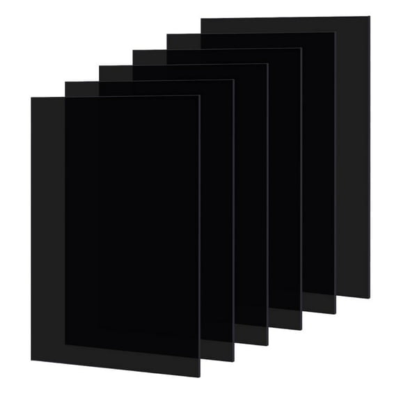 6PCS Acrylic Sheet Black Translucent Sheet Colored Acrylic Sheets Cast Acrylic Panels Acrylic for Cutting Engraving Signs DIY Projects 7.1x4.7 inches 3mm Thick