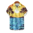 thumbnail image 2 of Mens Camisetas de Verano Casual Cuello Impreso Botón de Manga Corta Moda Cardigan Bolsillo Superior, 2 of 4