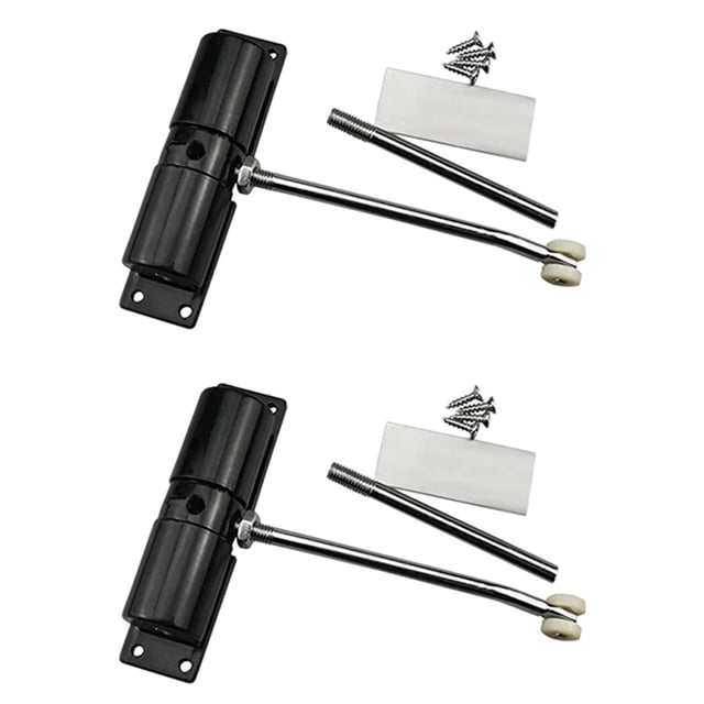 2X Cierra Puertas Rueda de Cinturón Negro para El Hogar Luz de de Puerta Automático Ajustable Cierrapuertas con Resorte de Aleación de Zinc