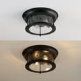 thumbnail image 5 of JONATHAN Y Lauren 13.25" 2-Light Metal/Glass LED Flush Mount, Black, JYL7446D, 5 of 9