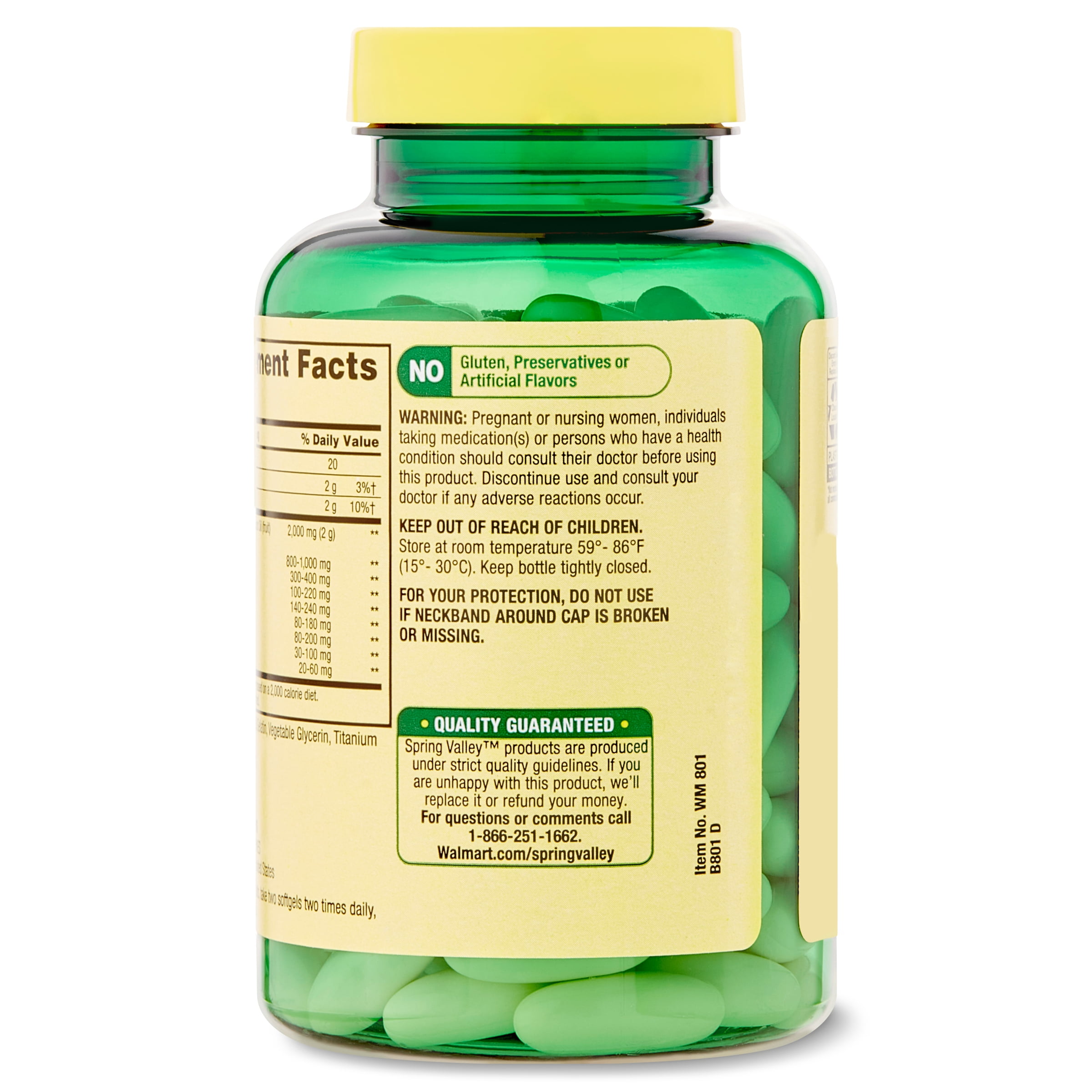 Spring Valley Extra Virgin Coconut Oil, 1,000 MG, Softgels, 100 Count
