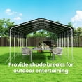 thumbnail image 6 of TIME RAY 14'x30'Carport,Heavy Duty Metal Car Port,All-Weather Protection,Easy Assembly for Cars,Trucks,Boats,Tractors,and Outdoor Storage,White, 6 of 7