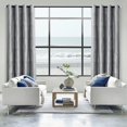 thumbnail image 7 of Beige 100% Blackout Jacquard Geometric Pattern Curtains,52 Inch Wide 84 Inches Long 2 Panels with Grey Liner, Thermal Insulated Noise Reducing Anti-Rust Grommet Drapes for Bedroom Living Room, Cream, 7 of 7