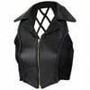 Diamond Plate Ladies Solid Genuine Leather Vest- Xl