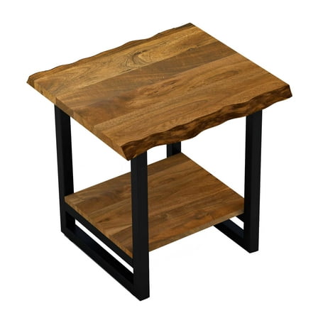 Modern Rustic Live Edge Acacia Wood End Table