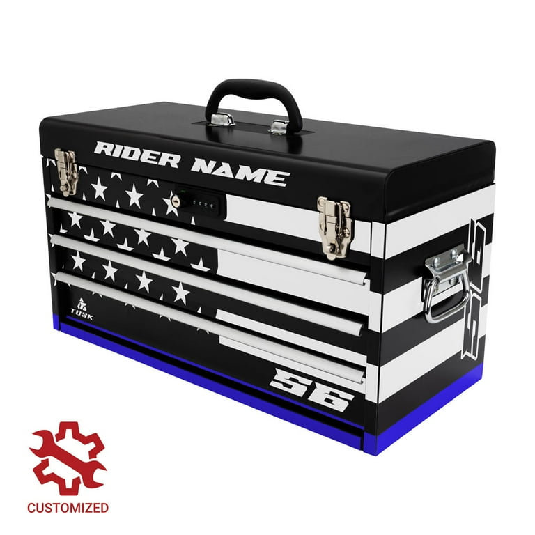 Tusk Moto Toolbox W/Tools - Patriotic Black W/ Red Line - Walmart.com