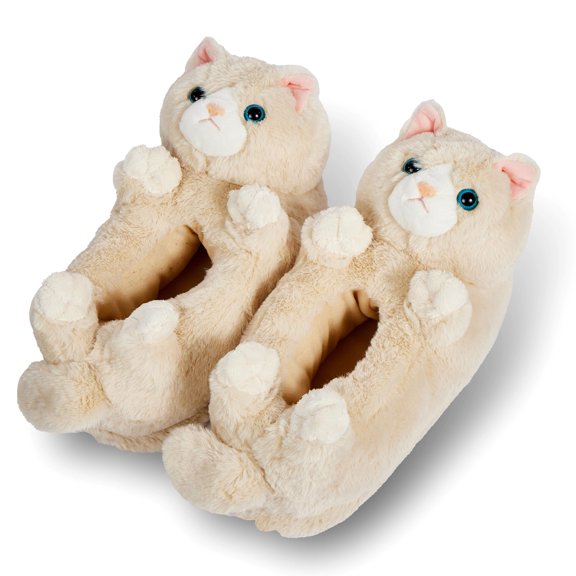 ooohyeah Women’s Funny Fuzzy Animal Slippers, Cute Cat Cozy Non-Slip House Slippers for Women, Molly