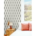thumbnail image 3 of Seabrook Designs  Striped Ikat Peel and Stick Wallpaper 27 in. W x 18 ft. L - Ebony & Linen, 3 of 10