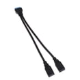 thumbnail image 4 of licencia 3.0 de 20 pines a 2 conectores tipo / F cable en Y para computadora PC CUTICAT 2 puertos USB a 20 Pin Cable, 4 of 8