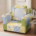 thumbnail image 3 of FKELYI Stretchable Armchair Slipcover 2 Pcs Couch Covers Anti-Dust Furniture Protector Floral Butterfly Print Washable Spandex Sofa Cover with Individual Cushion Cover, 3 of 7