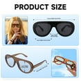 thumbnail image 3 of Bocaoying 4 Pack Aviator Sunglasses for Women Men, Retro Vintage Frame Sunglasses with UV400 Protection, 80s Inspired Oversized Shades, Leopard/Black/Brown, 3 of 8