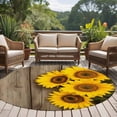 thumbnail image 4 of Rustic 6FT Round Area Rugs for Living Room 111 Sunflowers Wood Grain Texture Pastoral Vintage Ultra-Thin Non-Slip Round Rugs Machine Washable Low Pile Circle Carpet for Bedroom Kitchen Nursery, 4 of 9
