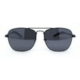 thumbnail image 2 of Mens Classic Rectangle Officer Air Force Pilot Metal Sunglasses All Black, 2 of 4