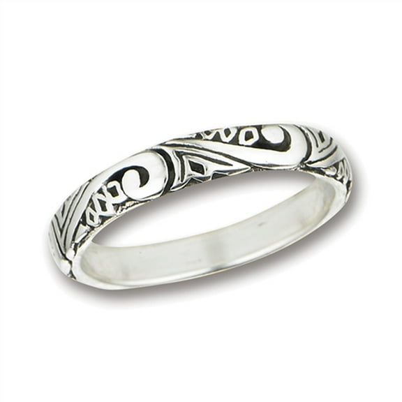 Swirl Scroll Wedding Thumb Ring .925 Sterling Silver Stackable Band Jewelry Female Male Size 9
