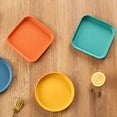 thumbnail image 4 of Happy Date 6 Inch Wheat Straw Deep Dinner Plates, Unbreakable Lightweight Dinner Dishes, Plastic Plates Reusable, Microwave and Dishwasher Safe,Can with Storage Rack, 4 of 8