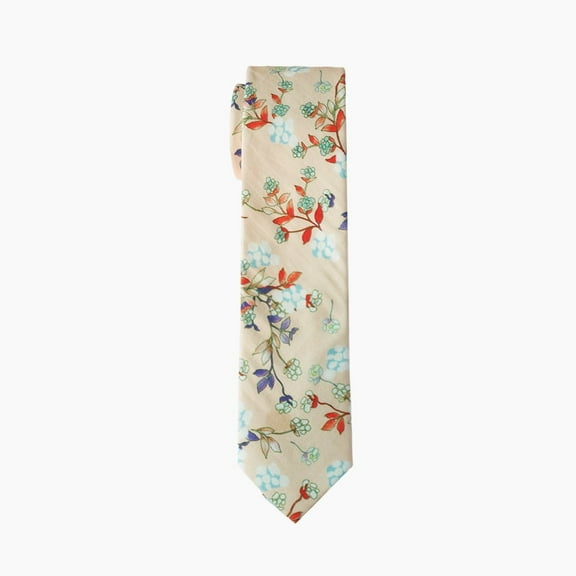 Blush Floral Skinny Necktie, Wedding Gift, Vintage Men's Tie