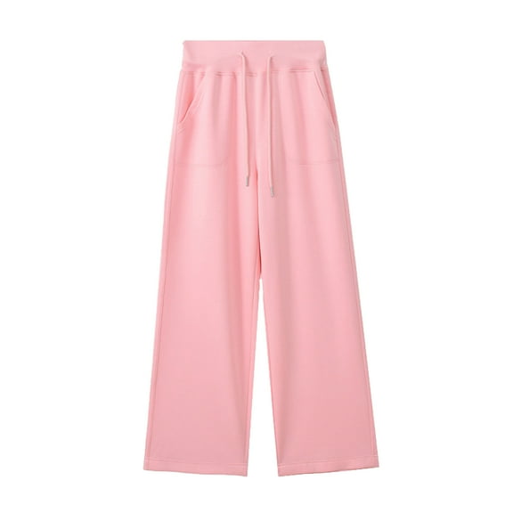 Efsteb Womens Work Pants Elastic Waist Baggy Pants Trousers Pants for Women Business Casual Pants for Women Loose Pants for Women Casual Solid Color Wide leg Pants Trousers Pink XL