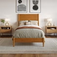 thumbnail image 2 of Pasadena Twin XL Wood Low Profile Platform Bed in Light Toffee, 2 of 13