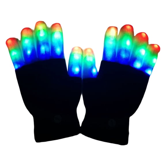 lixuesong Glowing LED Gloves Adjustable Flashing Modes Rechargeable Party Gloves for Kids Adults Christmas Halloween Birthday