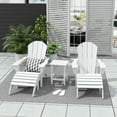 thumbnail image 4 of Polytrends  Laguna Hdpe All Weather Outdoor Patio Foldable Adirondack Chairs Conversation Set (5-Piece Set) White, 4 of 5
