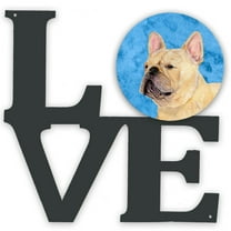 Carolines Treasures SS4761-BUWALV Blue French Bulldog Metal Wall Artwork LOVE 12X12 multicolor