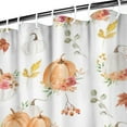thumbnail image 3 of Autumn Leaves Harvest Thanksgiving Shower Curtain for Bathroom with Hooks and Weighted Hem, Polyester Fall Pumpkins Maple Waterproof Bath Curtains Hotel Style - Machine Washable,72x72in, 3 of 5