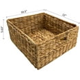 thumbnail image 4 of eHemco 3 Tier x-Side End Table Side Table Storage Cabinet with 3 Natural Water Hyacinth Wicker Baskets, White, 4 of 11
