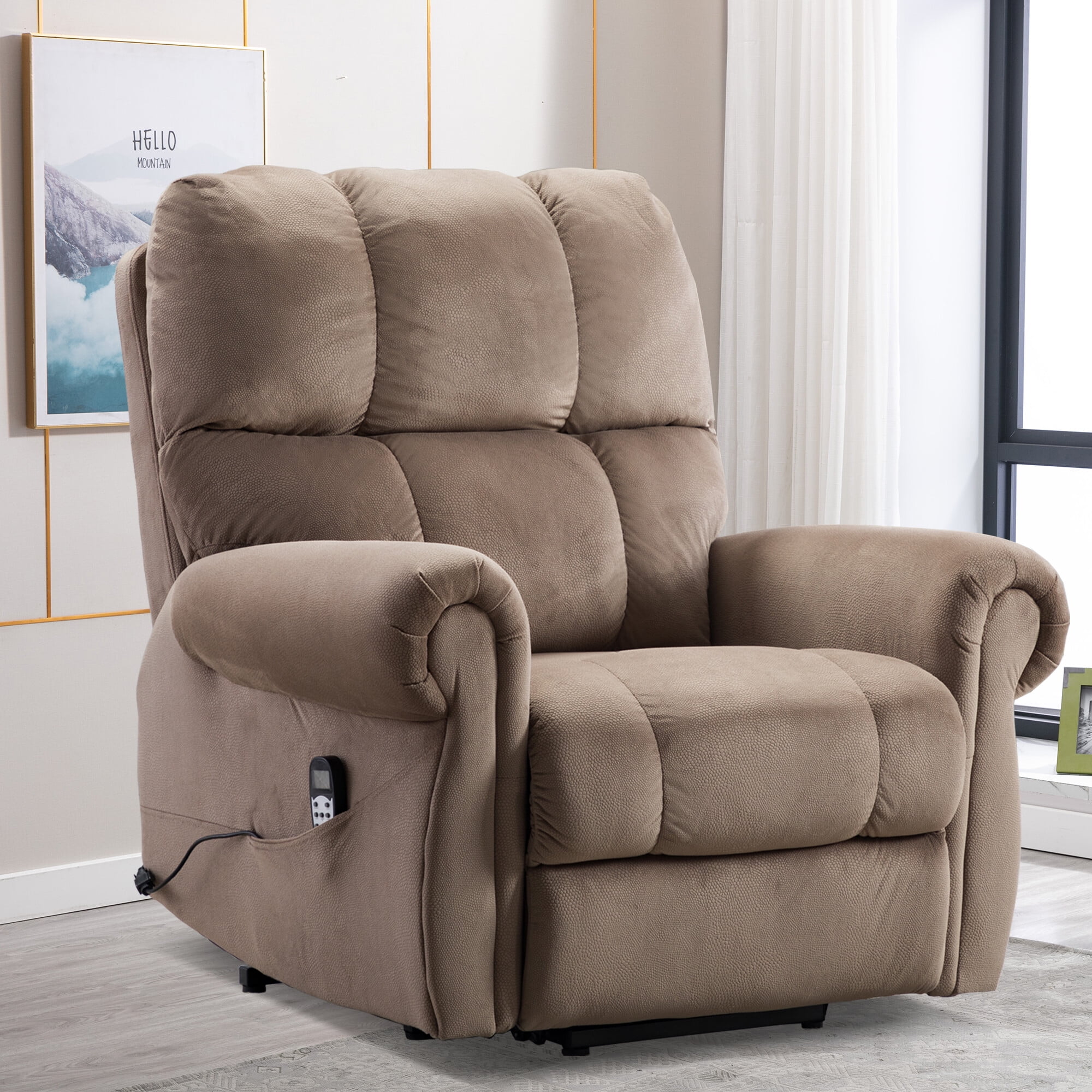 MASBEKTE Recliner Chair Electric Power Lift Chair Elderly Sofa with Heat Therapy and Massage