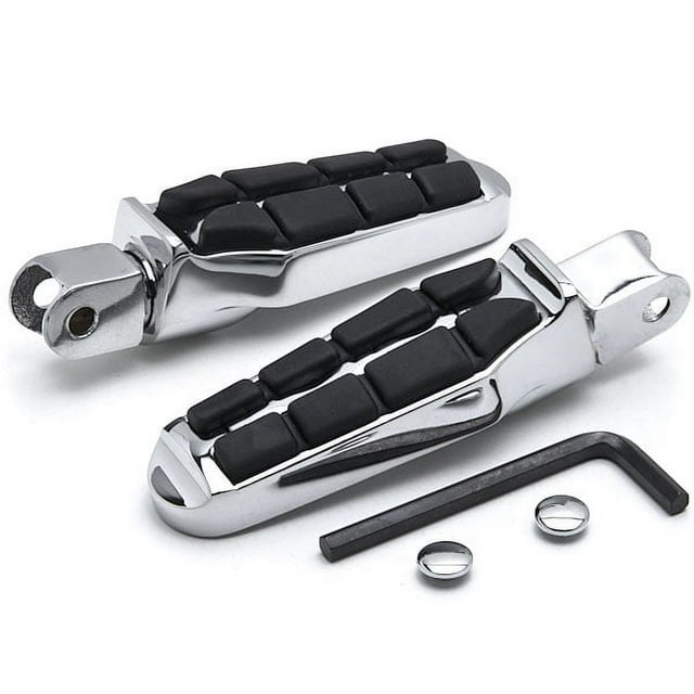 Krator Tombstone Motorcycle Foot Peg Footrests Chrome L&R Compatible with Honda VTX1300C 2003-2009 Front