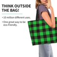 thumbnail image 2 of Balery Buffalo Plaid Green Black Bolsa Tote Estilo Estético con Cremalleras, Bolsa de Hombro, Bolsa de Compras Grande y Plegable, 2 of 8