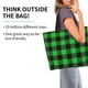thumbnail image 2 of Balery Buffalo Plaid Green Black Bolsa Tote Estilo Estético con Cremalleras, Bolsa de Hombro, Bolsa de Compras Grande y Plegable, 2 of 8
