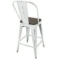 thumbnail image 4 of Oregon Industrial High Back Counter Stool in Vintage White and Espresso by LumiSource - Set of 2, 4 of 8