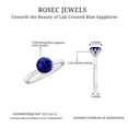 thumbnail image 6 of Rosec Jewels Lab Grown Blue Sapphire Solitaire Engagement Ring for Women - 6 mm Round - 1 Carat - AAAA Quality Certified, 10K White Gold, US 9.00, 6 of 7