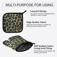thumbnail image 3 of Yayeee Oven Mitts and Pot Holder Set of 2 Heat Resistant Kitchen Gloves Baking Hot Pad, Green Leopard Pattern, 3 of 5