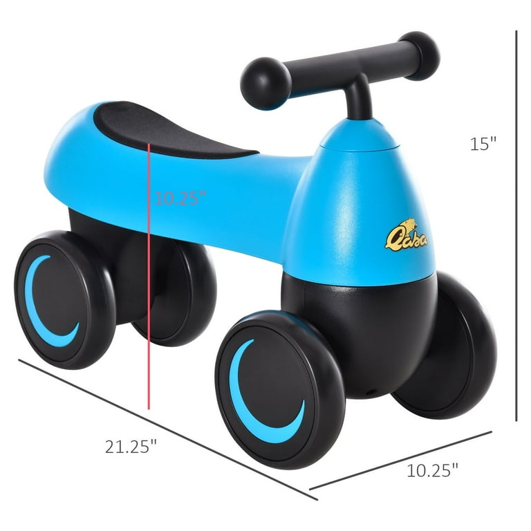 Qaba Sliding Toy Blue Walking Bike Foot to Floor Ride On Walmart