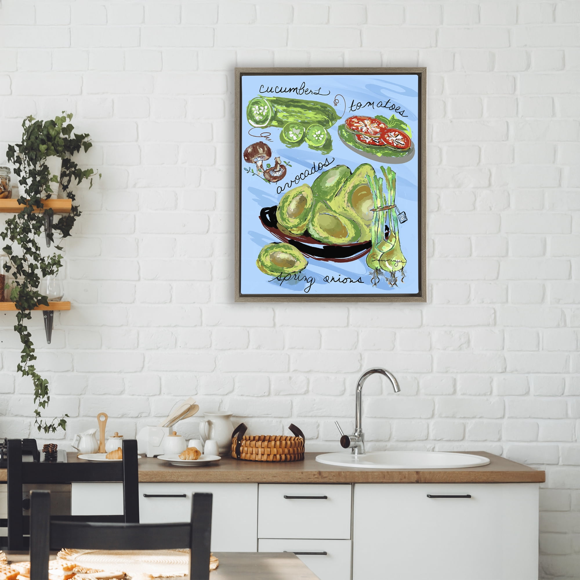 Stupell Industries Fresh Produce Collection Brown Framed Floater Canvas Wall Art, design by Susan Lugar
