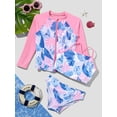 thumbnail image 6 of iiniim 3Pcs Kids Girls Swimsuit UV Sun Protection Rash Guard Set for Beach Sport Swimwear Sunsuit Size 4-16 Pink Blue 14, 6 of 7