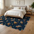 thumbnail image 3 of ODIKA 6'x9' Washable Area Rug Non-Slip, Easy Care, Map Astronaut Rocket Motifs Starry Nebula Themed Galaxy Playful Expressive for Family Room, Living Room, Master Bedroom, 3 of 7
